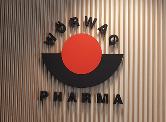 Lamelová stena + logo